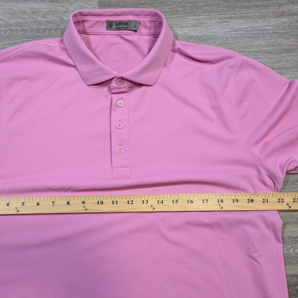 G/FORE Men's Large Golf Polo Short Sleeve Shirt Hot Pink Logo Casual Athletic - Picture 6 of 7